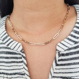 Large gold paper clip chain