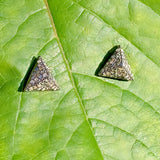 Diamond pyramid stud earrings