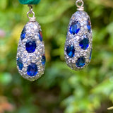 Sapphire, diamond & malachite earrings