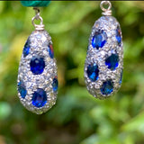 Diamond, sapphire & malachite earrings