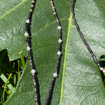 Pearl & hematite tassel necklace