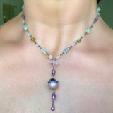 Pastel gemstone, pearl & diamond necklace