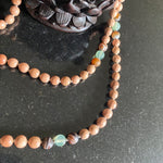 Rosewood, agate & jade 108 bead mala