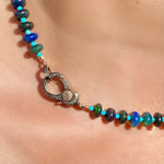 Opal, turquoise & diamond necklace