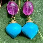 Ruby & turquoise earrings