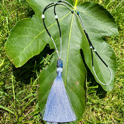 Labradorite tassel necklace