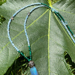 Malachite, agate & labradorite necklace