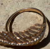 Diamond feather ring