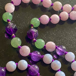 Amethyst, kunzite, agate & aventurine 108 bead mala