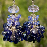 Amethyst, tanzanite & iolite earrings