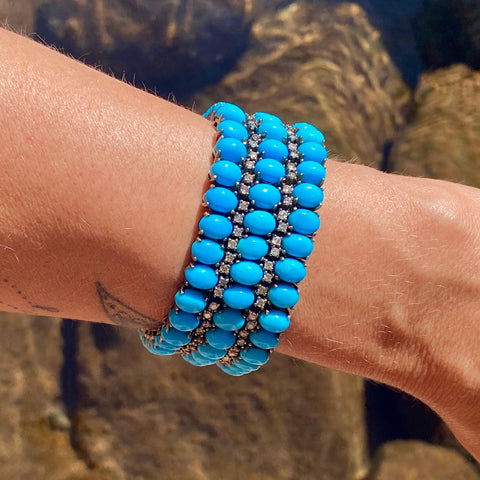 Turquoise & diamond bracelet