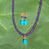 Amethyst, tourmaline & turquoise earrings