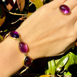 Amethyst cabochon bracelet