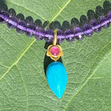 Amethyst, tourmaline & turquoise necklace