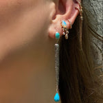 Turquoise & diamond exclamation earrings