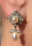 Bespoke Theo Fennell vintage diamond & pearl earrings