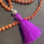 Turquoise & Bali silver rudraksha 108 bead mala