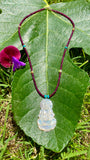 Garnet, opal & turquoise Buddha necklace