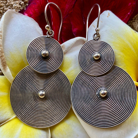 Balinese silver circle of life earrings