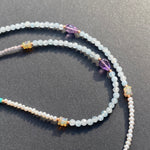 Apatite, opal, amethyst & turquoise tassel necklace