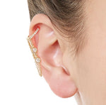 Diamond chain hoop earrings