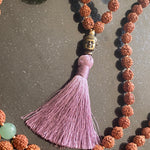 Jade & rudraksha bead 108 bead mala