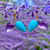 Turquoise & amethyst earrings