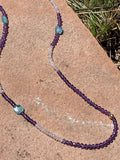 Thai lotus necklace with amethyst, apatite & sugilite