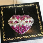 Cross my heart ruby & diamond necklace