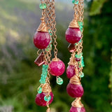 Ruby & emerald earrings