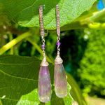 Fluorite & diamond earrings