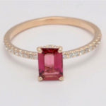 Pink tourmaline & diamond ring