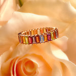 Multi gemstone eternity band ring