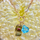 Topaz pendant in 18k yellow gold