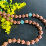 Rudraksha & jade 108 bead mala