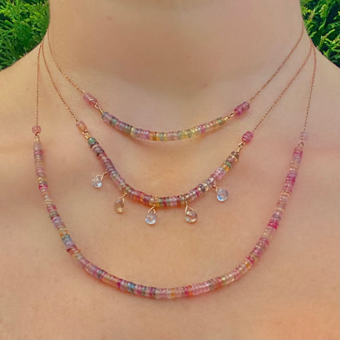 Multi sapphire necklaces