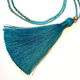 Turquoise tassel necklace