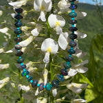 Opal, turquoise & diamond necklace