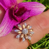 Diamond Daisy ring in rose gold