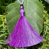 Amethyst & diamond tassel necklace