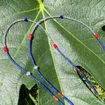 Lapis & coral tassel necklace