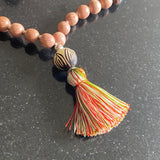 Rosewood, agate & jade 108 bead mala