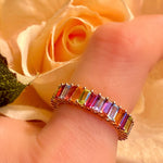 Multi gemstone eternity band ring