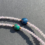 Opal, amethyst, citrine, & malachite tassel necklace