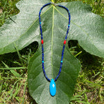 Turquoise, lapis & coral necklace