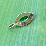 Emerald enamel charm