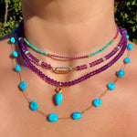 Amethyst, tourmaline & turquoise necklace