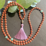 Jade & rudraksha bead 108 bead mala