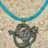 Diamond Ganesh Om on Sleeping Beauty turquoise