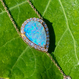 Opal & diamond lariat